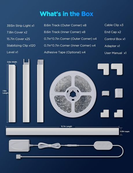 LED стрічка Govee RGBIC 10м, Smart Wi-Fi, Alexa/Google, з дифузором 555L 9323 фото
