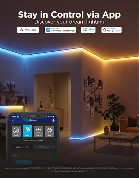 LED стрічка Govee RGBIC 10м, Smart Wi-Fi, Alexa/Google, з дифузором 555L 9323 фото