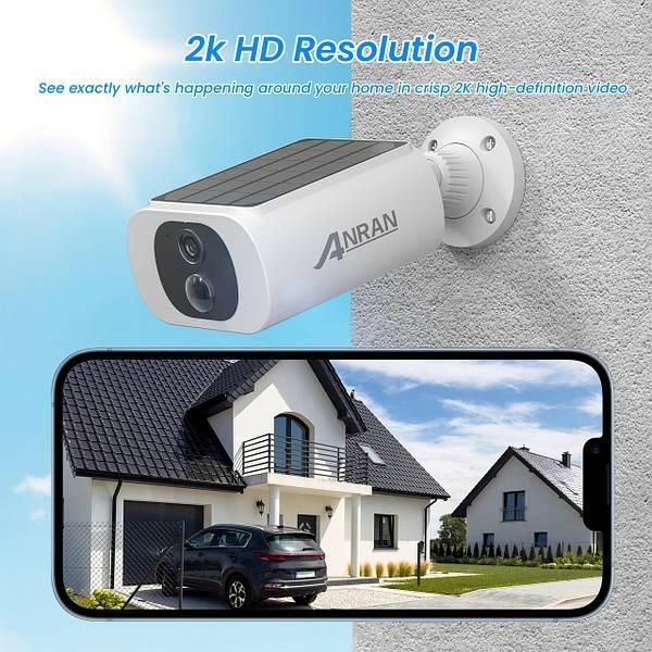 Уличная Wi-Fi IP камера ANRAN C3 2K 3MP с солнечной панелью, ночной подсветкой, датчиком движения S23456 фото
