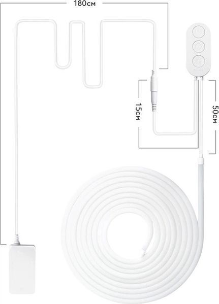 Розумна LED-стрічка Govee H61A2 Neon LED Strip Light, 5 м, біла, H61A23D1 555L 3533 фото