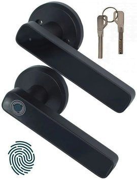 Биометрический дверной замок с ручкой и сканером отпечатка пальца Finger Lock &mdash; умный контроль доступа для дома и офиса R1234567 фото
