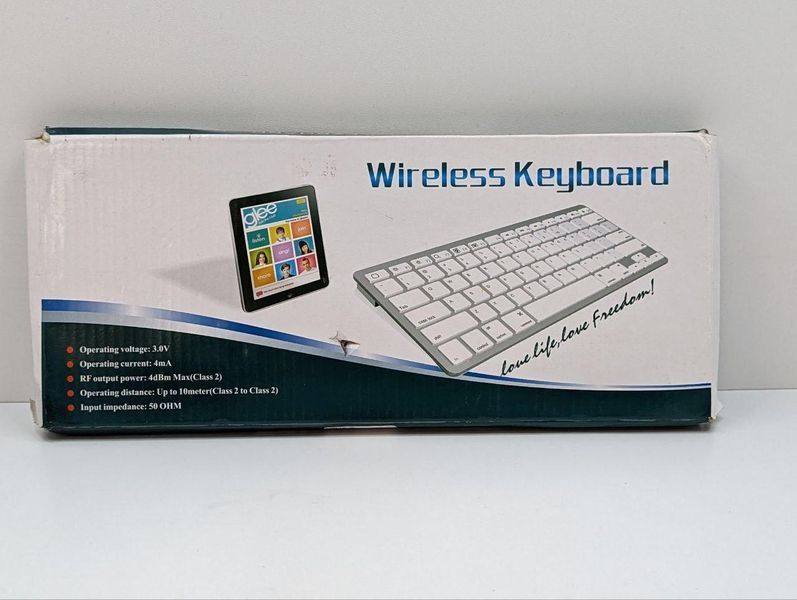 Клавіатура бездротова UKC BK-3001 Wireless Keyboard Bluetooth Silver 777456 фото