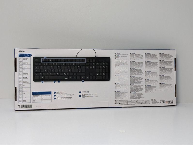 Клавиатура Hama KC-200 105key, USB-A, EN/U В11235677 фото