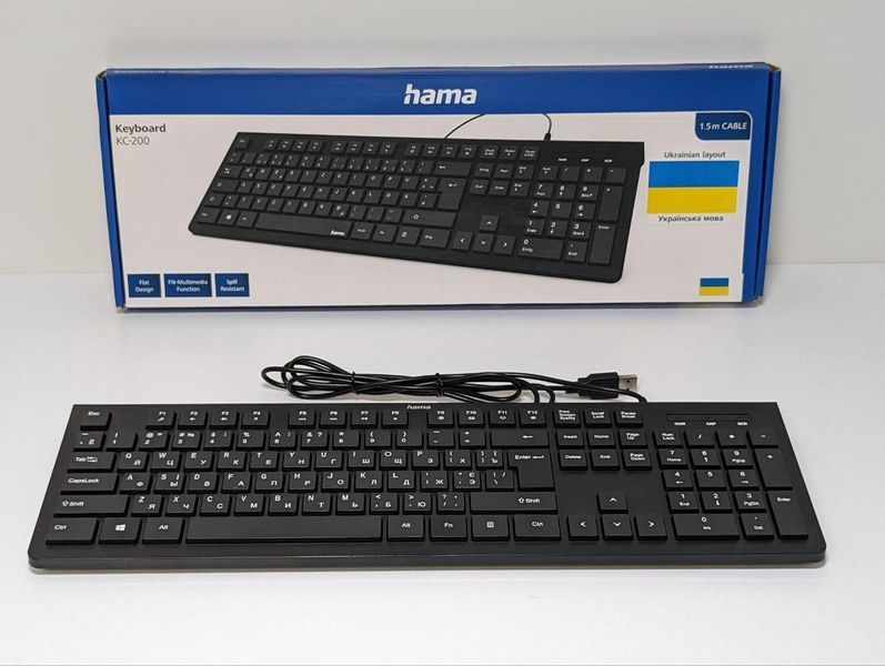 Клавиатура Hama KC-200 105key, USB-A, EN/U В11235677 фото