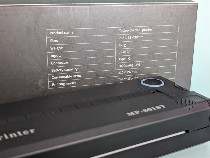 Tattoo Printer MP-8018T &mdash; високоточний бездротовий термопринтер для татуювань А754675 фото
