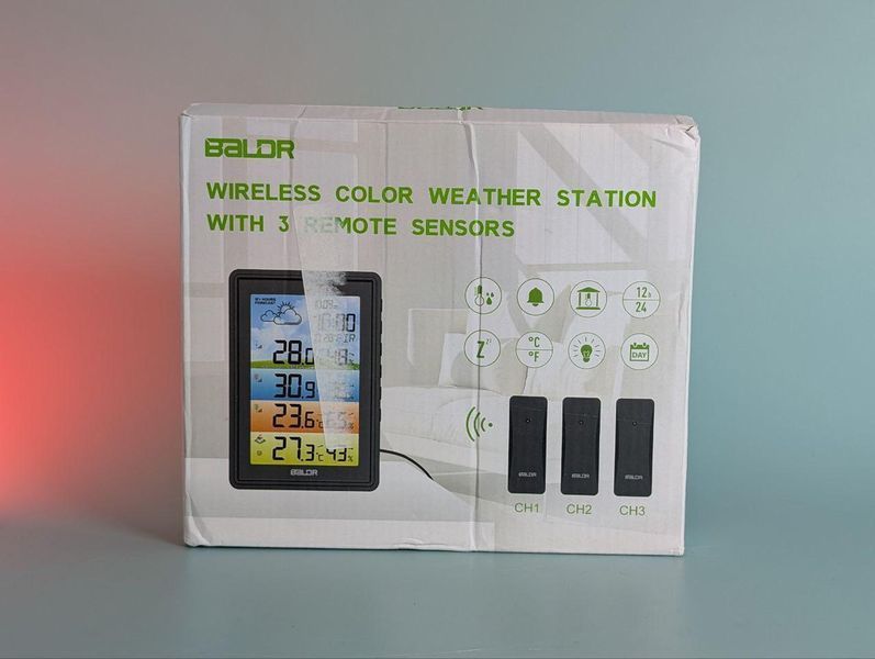 Метеостанция беспроводная домашняя с 3 датчикомы Baldr BD-906 WHITE А65345 фото