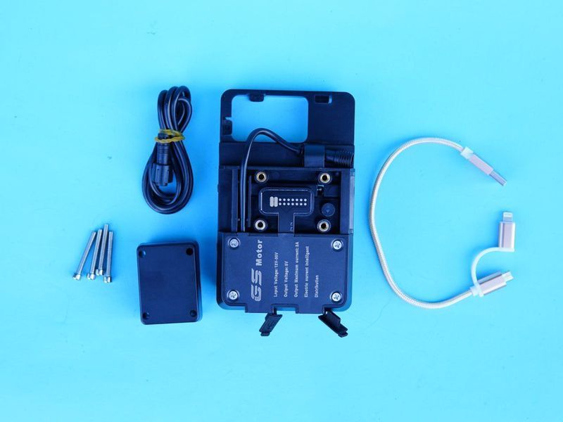 Держатель телефона для мотоцикла GS-Motor с функцией зарядки через 2 USB-порта 3А A83456557890 фото