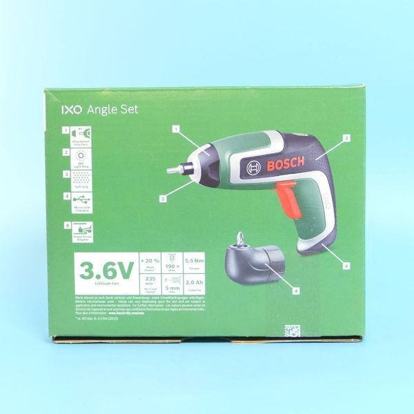 Аккумуляторная отвертка Bosch IXO 7 Angle Set (06039E0003) с угловой насадкой и набором бит 555R 1111 фото