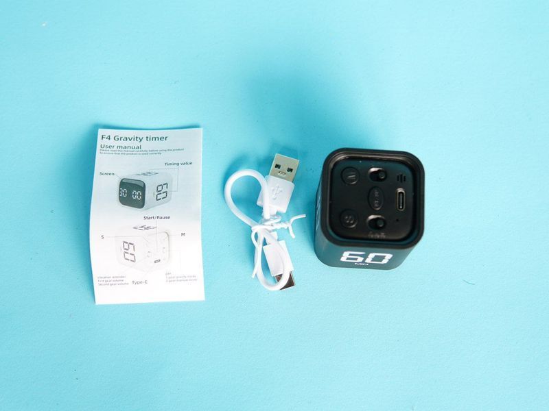Цифровой таймер-куб F4 Gravity Timer &mdash; удобный и точный инструмент для кухни, учебы и работы А1232435 фото