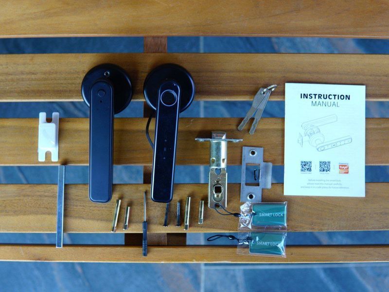 Блютуз Smart кодовый замок со сканером отпечатка пальца Finger lock дверная ручка, черный A2345 фото