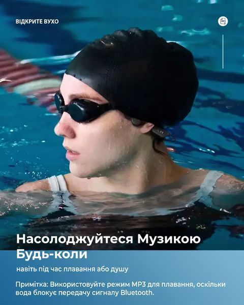 Навушники для плавання open ear x7 з електропровідністю, водонепроникні, IP6 7775445 фото